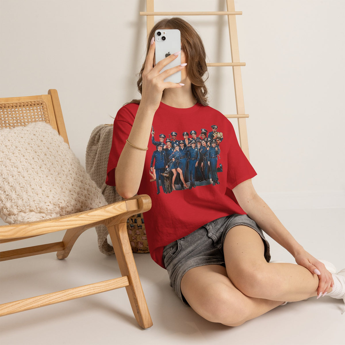 Police Academy Movie Inspired Cotton T‑Shirt — Retro Squad Photo Tee
