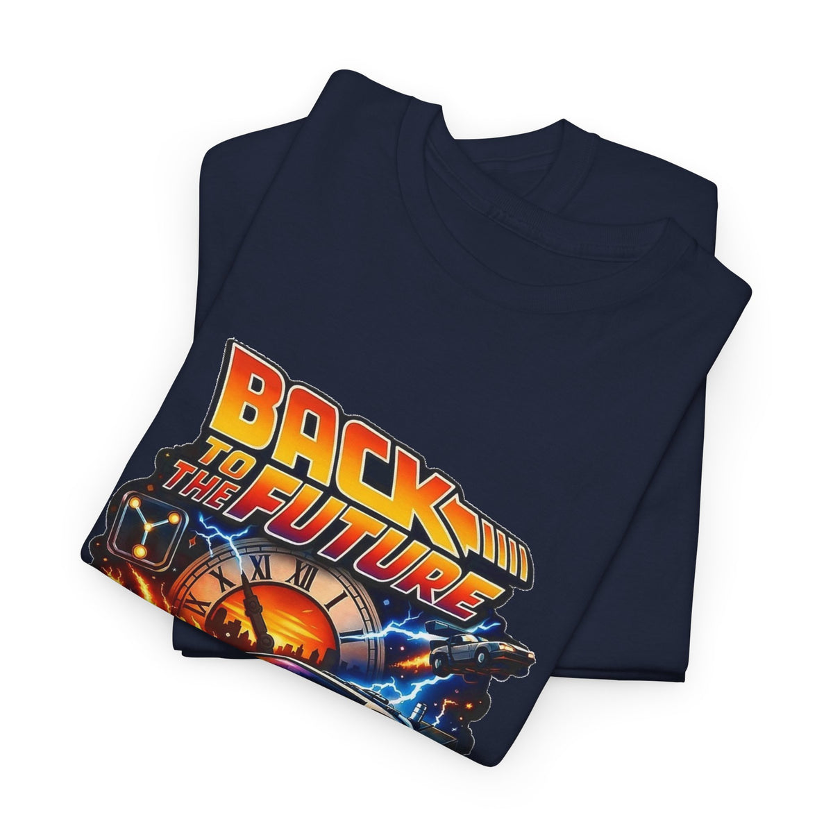 Back to the Future Graphic Tee – Retro 1985 DeLorean Design