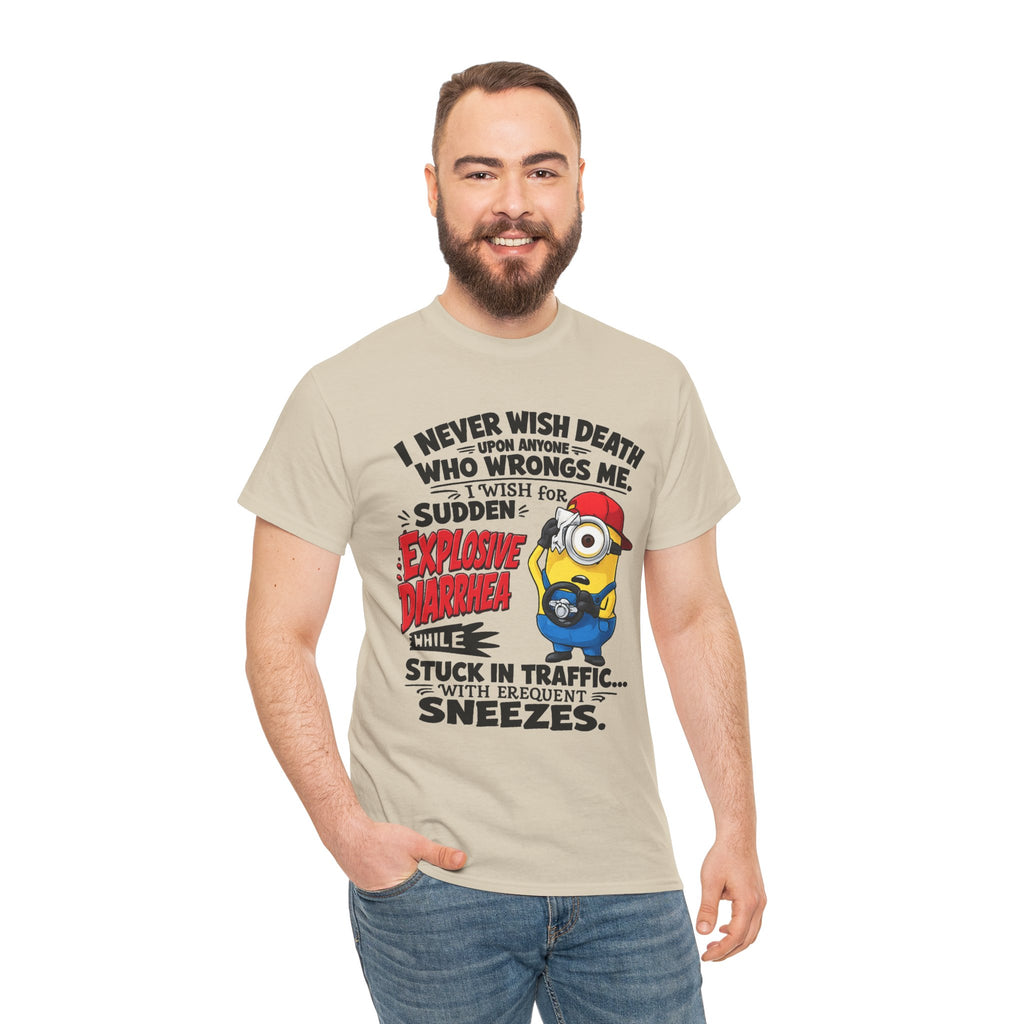 Funny Minion Traffic Tee — "Explosive Diarrhea" Humorous Graphic T-Shirt