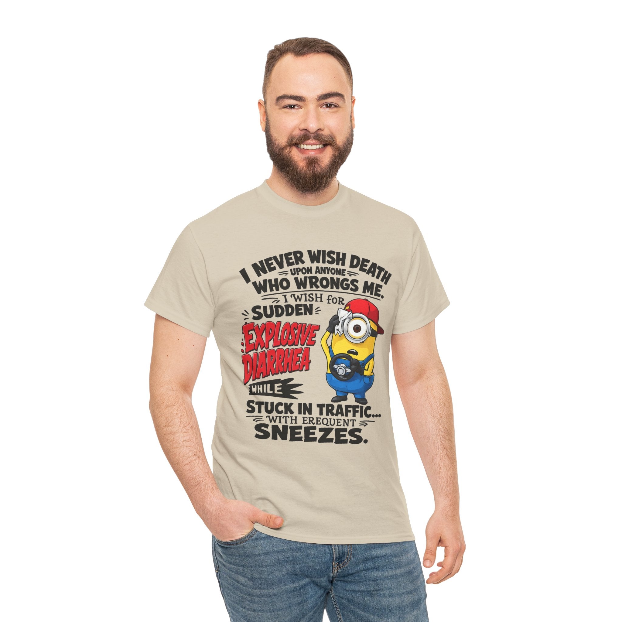Funny Minion Traffic Tee — "Explosive Diarrhea" Humorous Graphic T-Shirt