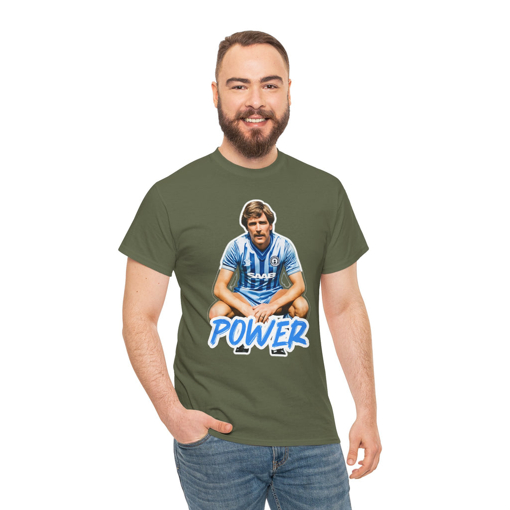 Paul Power Manchester City Legend Player Graphic Tee — Retro Football Jersey Design