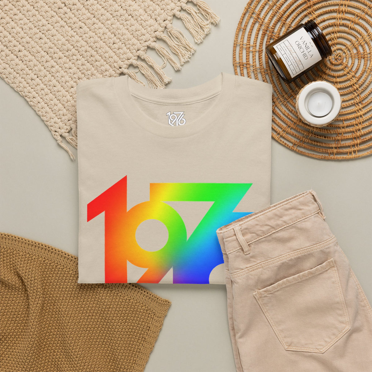 1976 Collection Rainbow Retro Tee / Cotton T-Shirt