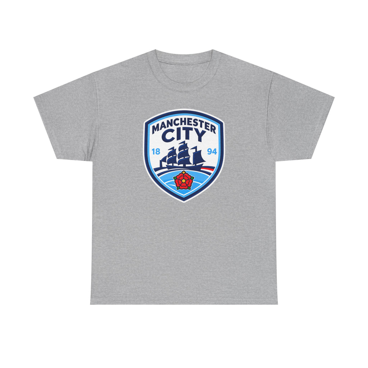 Manchester City Inspired Crest Cotton T-Shirt