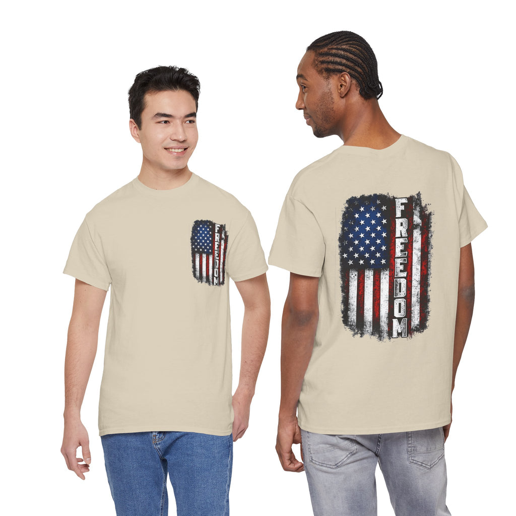 Freedom American Flag T-Shirt — Distressed USA Patriotic Tee