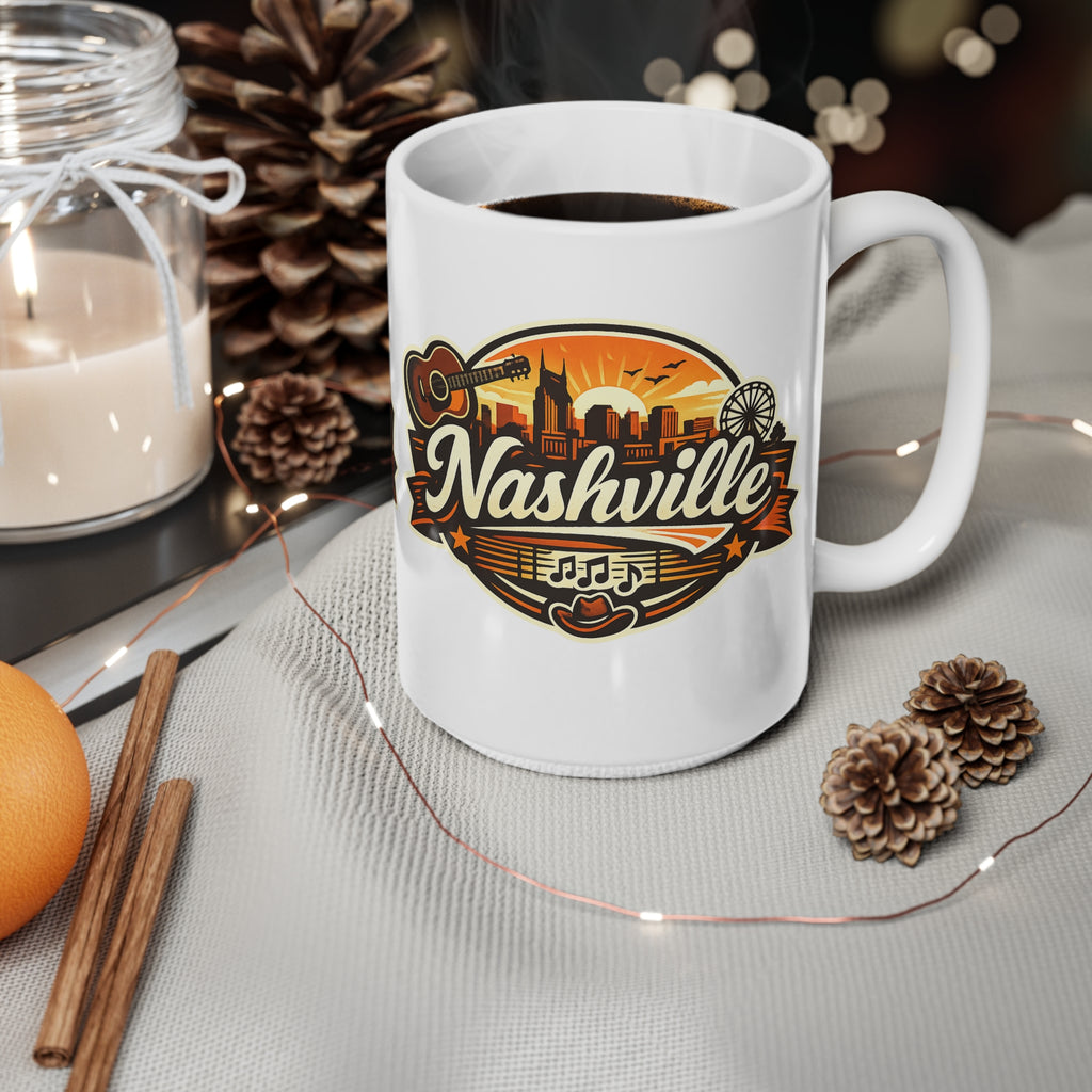 Nashville Ceramic Coffee Cups, 11oz, 15oz