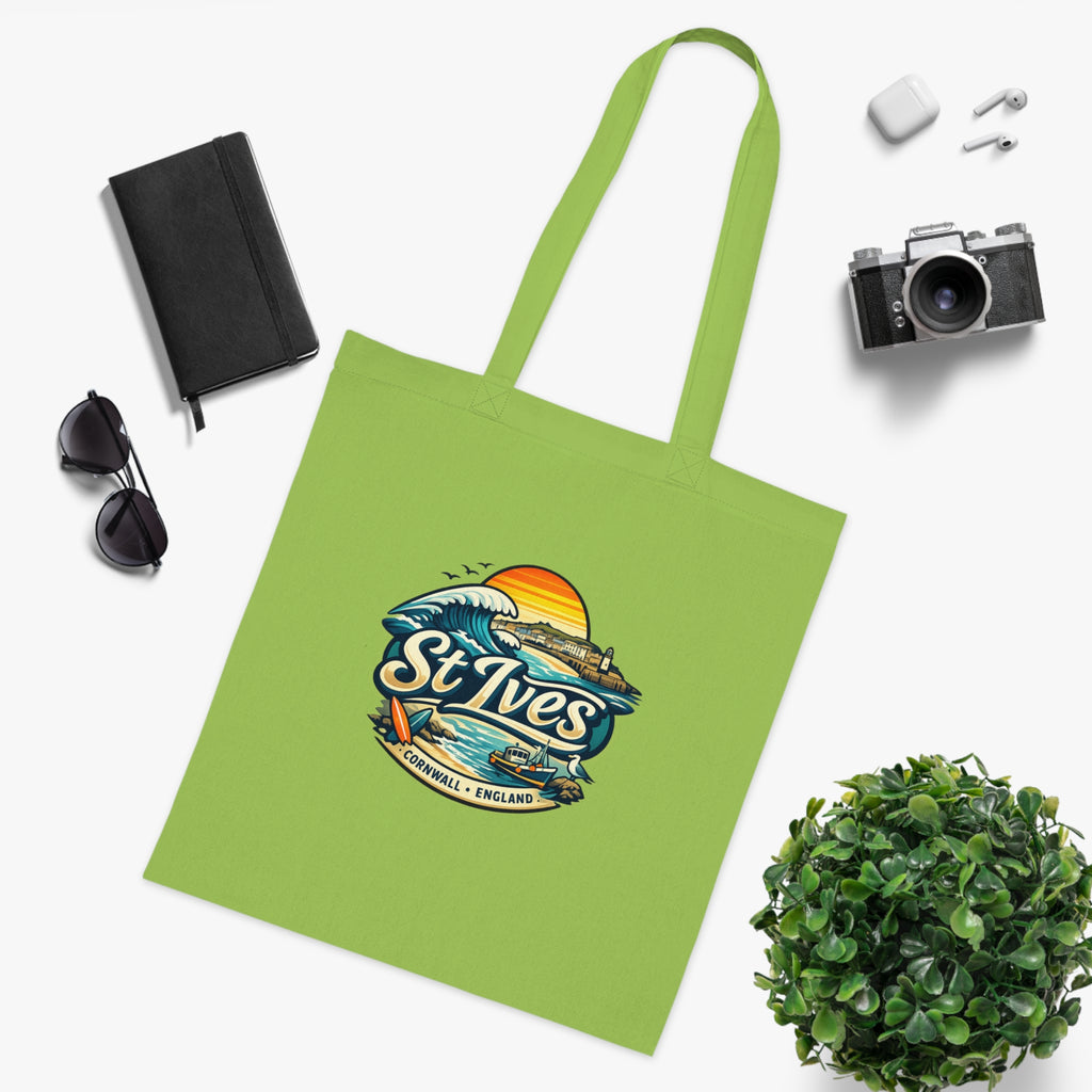 St Ives Beach Tote — Cornwall Surf Sunset Cotton Tote Bag