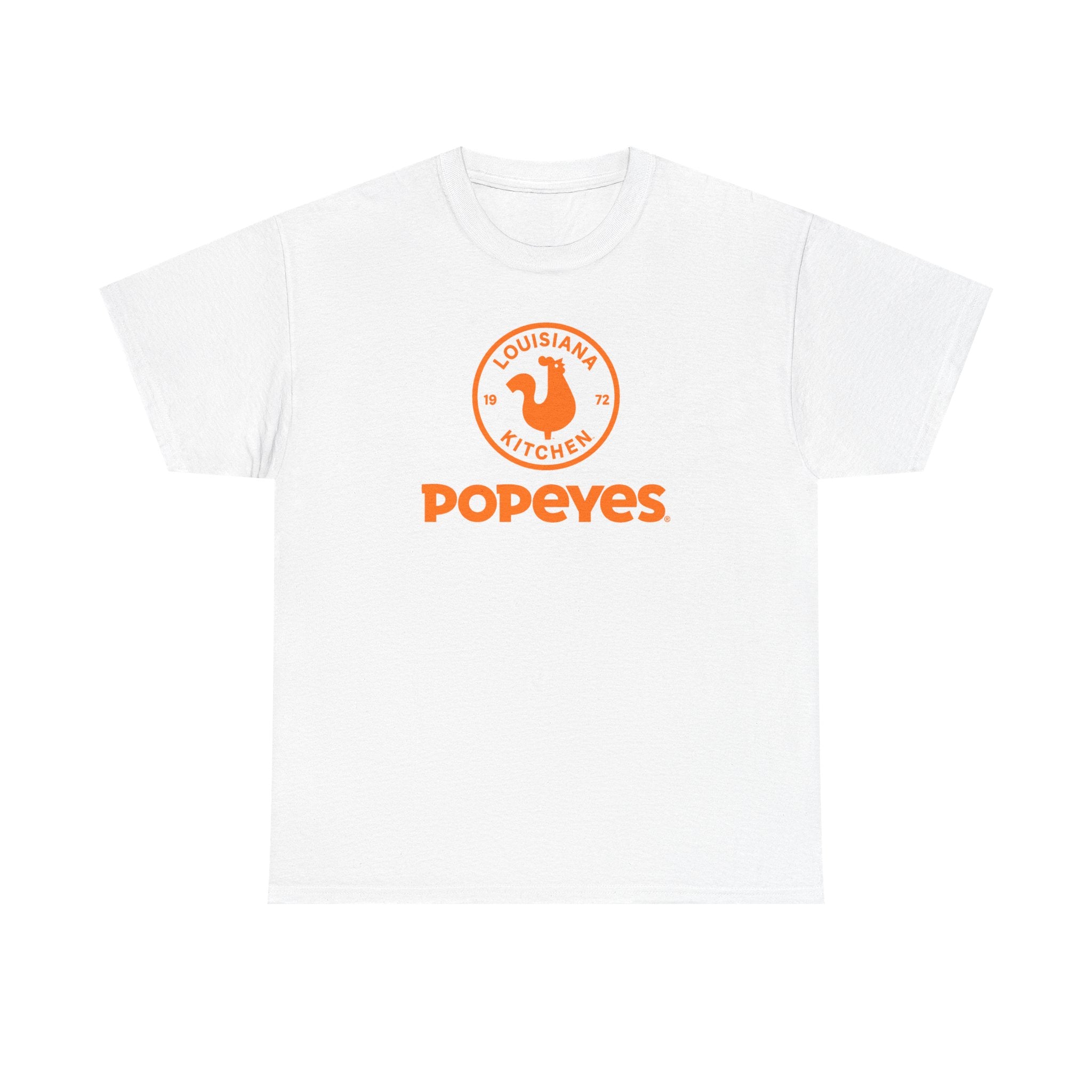 Popeyes Logo T-Shirt — Vintage Orange Louisiana Kitchen Tee