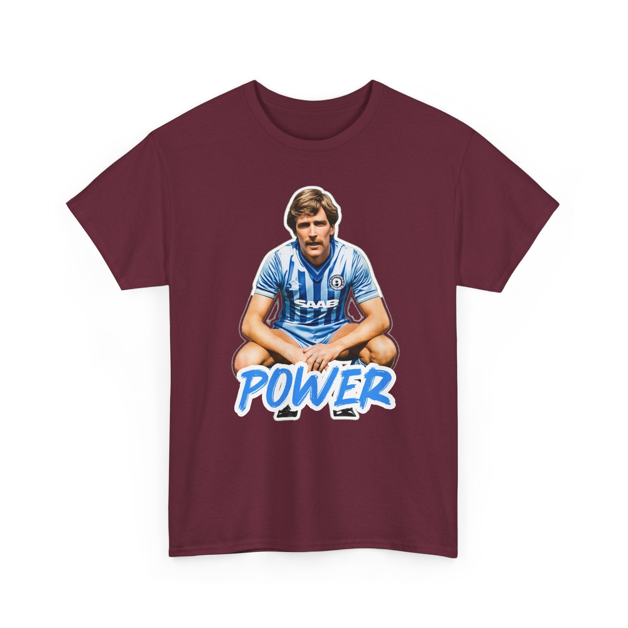 Paul Power Manchester City Legend Player Graphic Tee — Retro Football Jersey Design