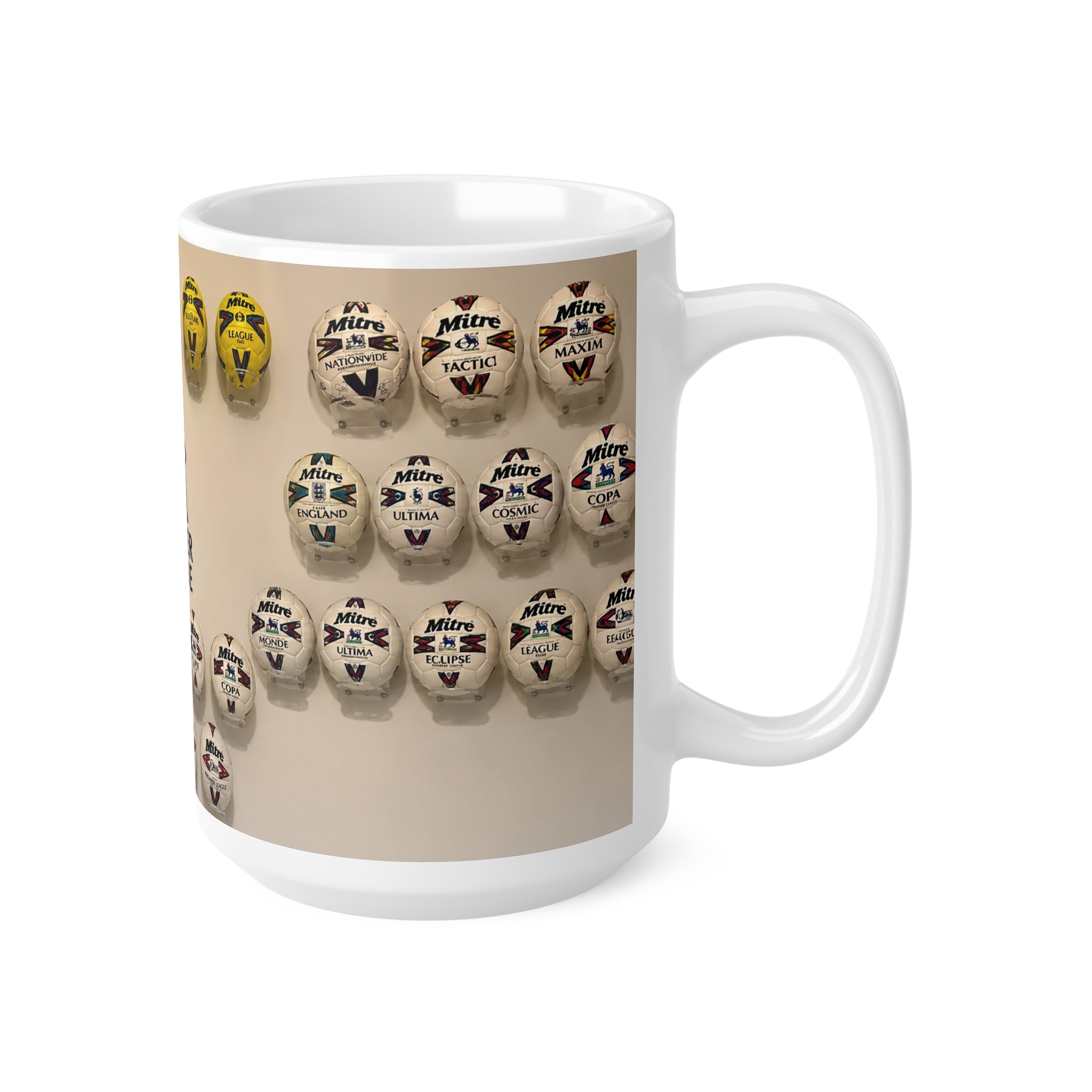 Premier League Football Mug — Vintage Ball Collection Ceramic Coffee Cup (11oz, 15oz)