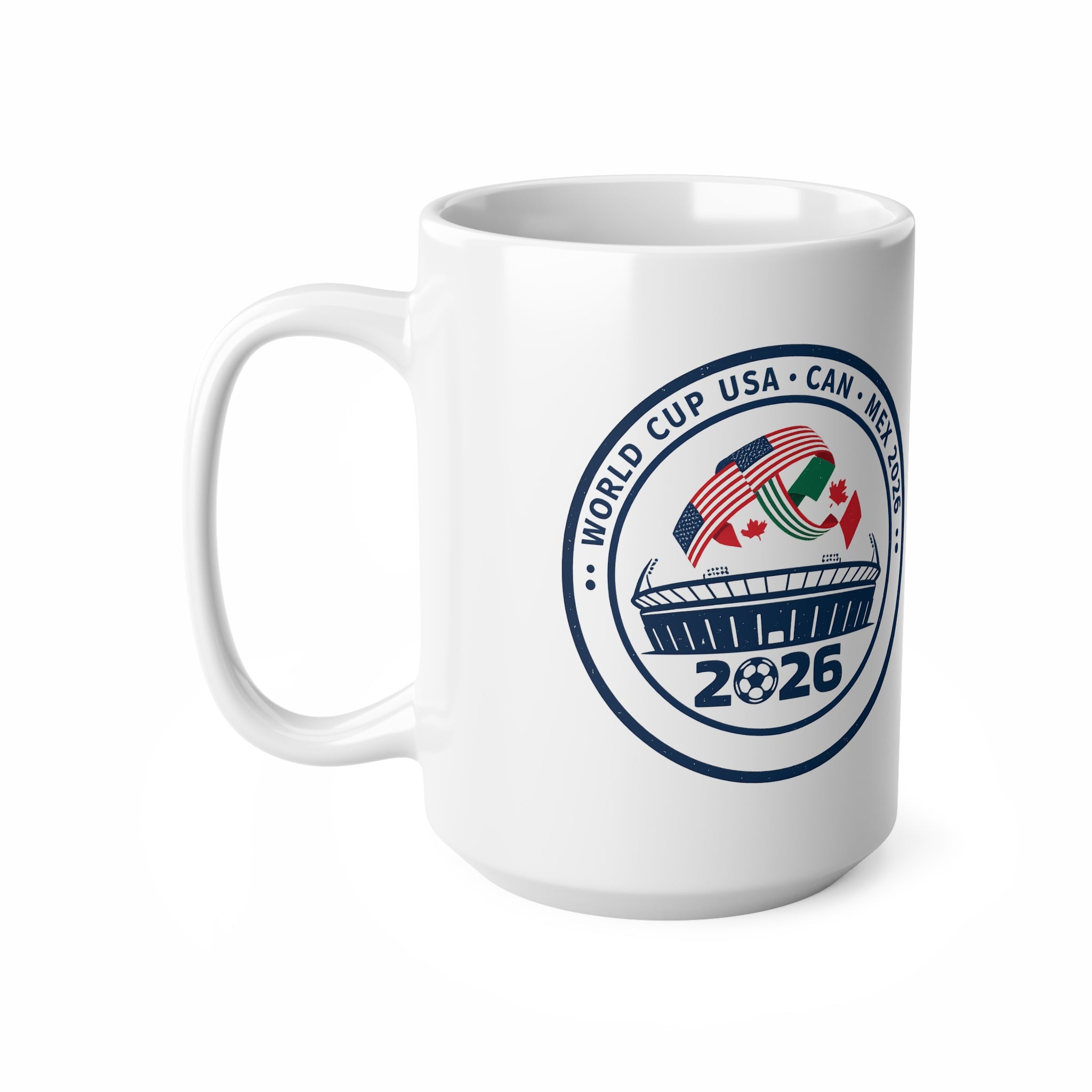 World Cup 2026 Ceramic Mug — USA • CAN • MEX Stadium Emblem (11oz & 15oz)