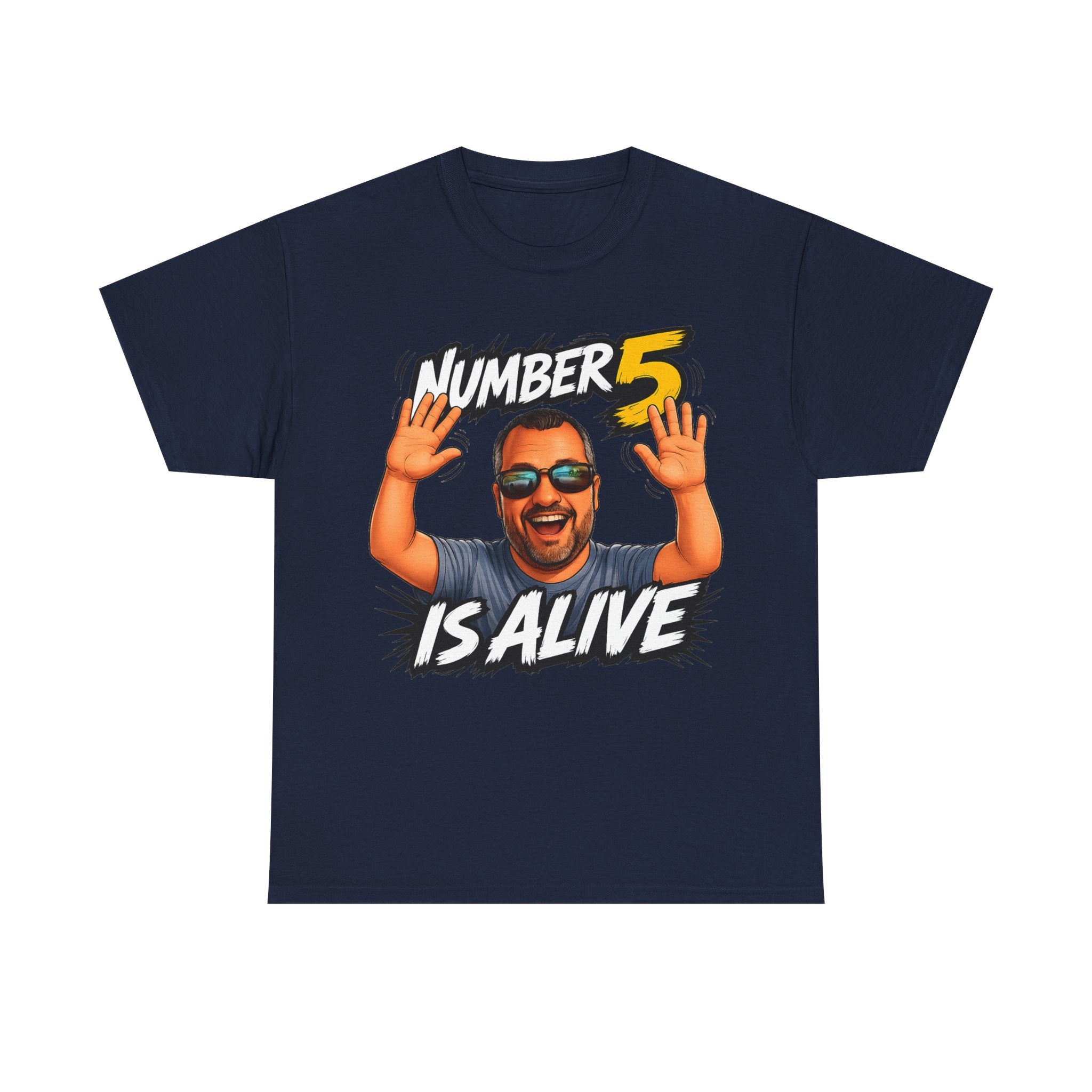 Number 5 Is Alive Graphic Tee — Funny Meme Face T‑Shirt