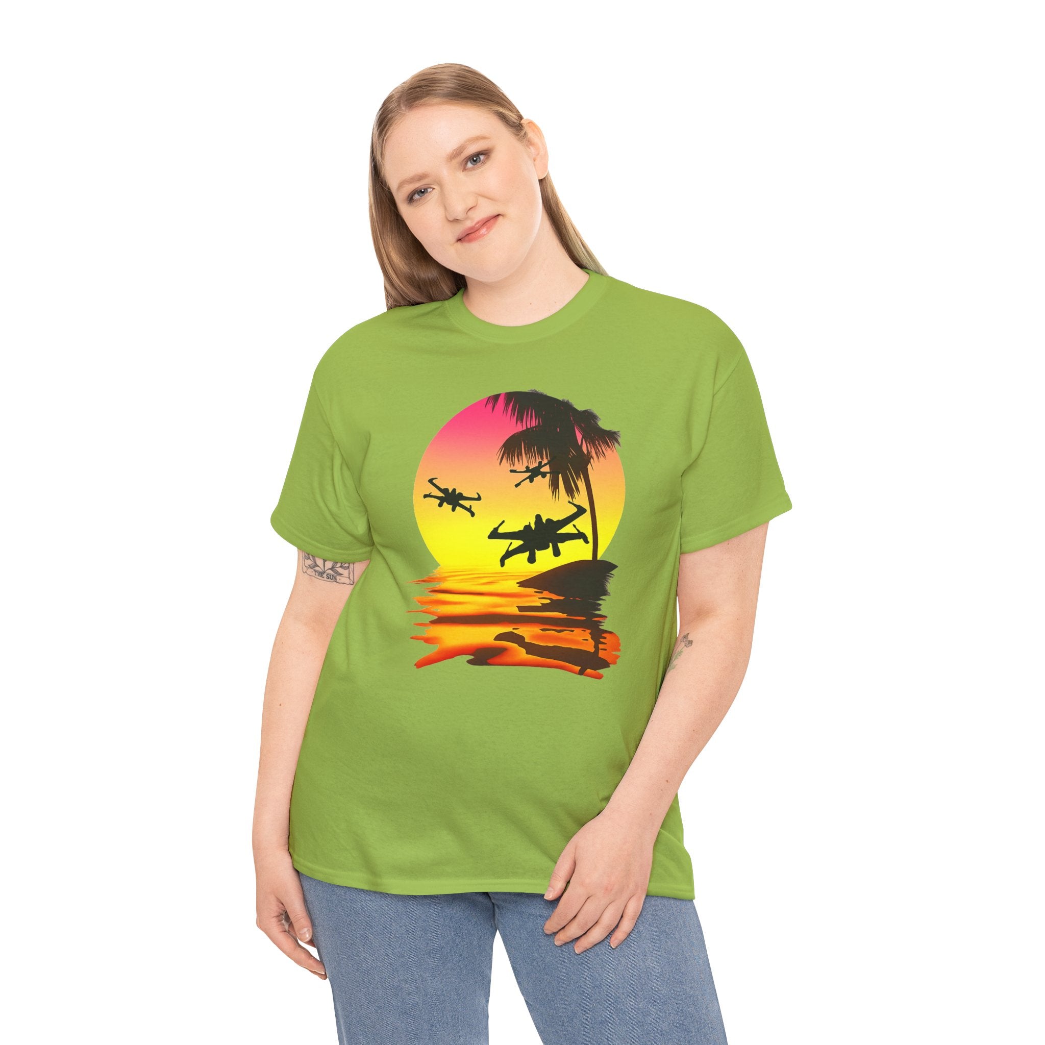 Star Wars X-Ring Sunset Beach Plane T-Shirt