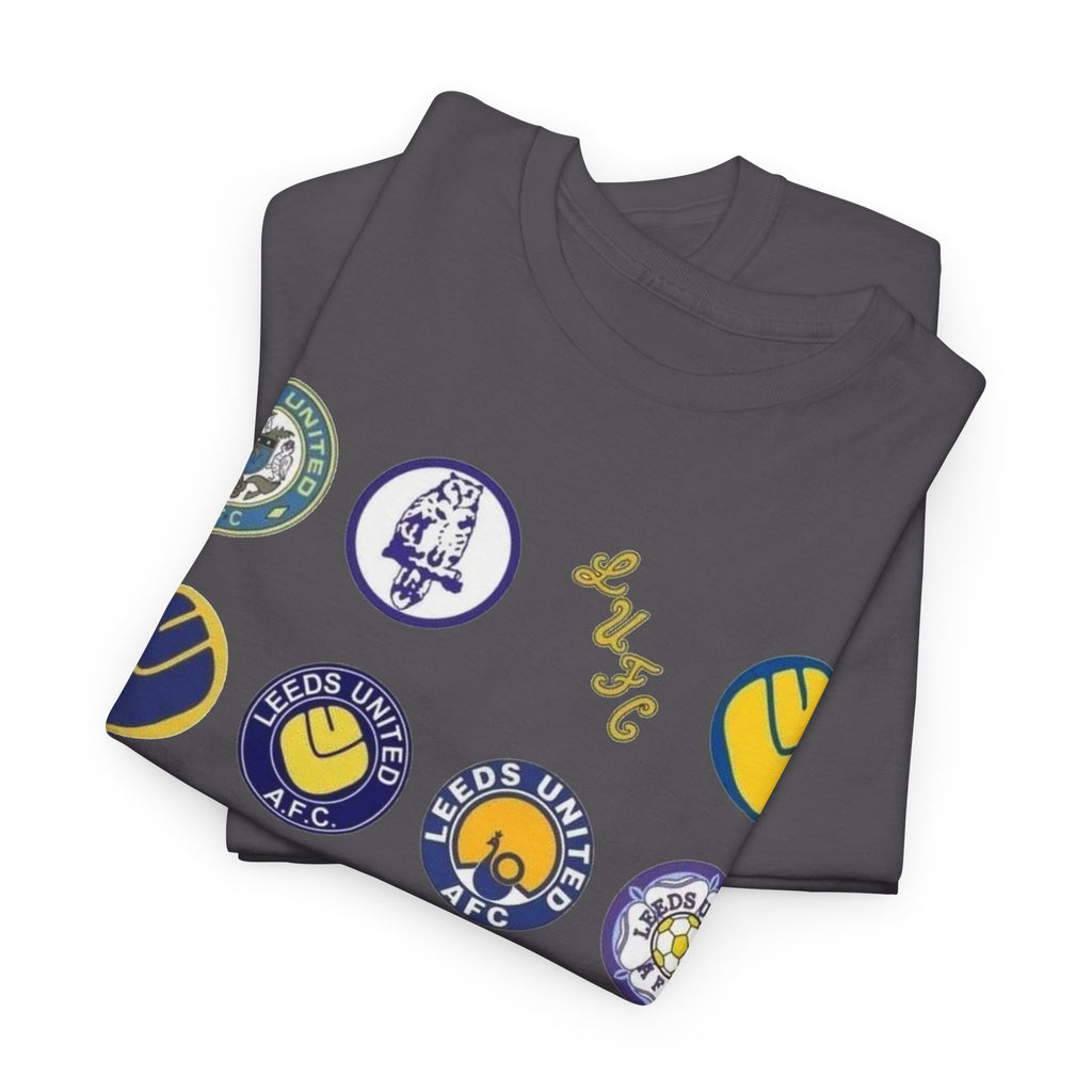 Leeds United Retro Crest Cotton T-Shirt — Vintage Football Club Emblem Tee