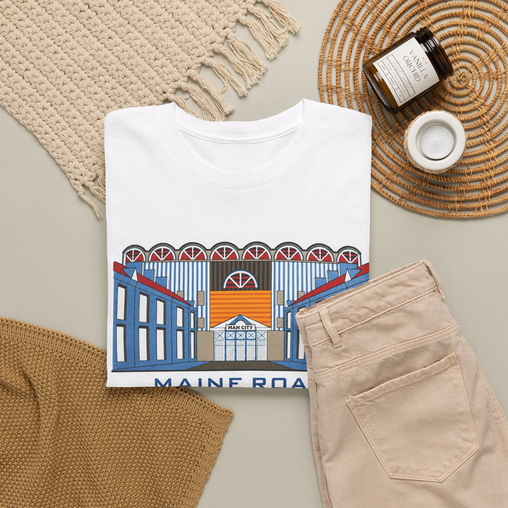 Maine Road Graphic Tee — 'Maine Road 1923–2003' Retro Stadium Cotton T‑Shirt
