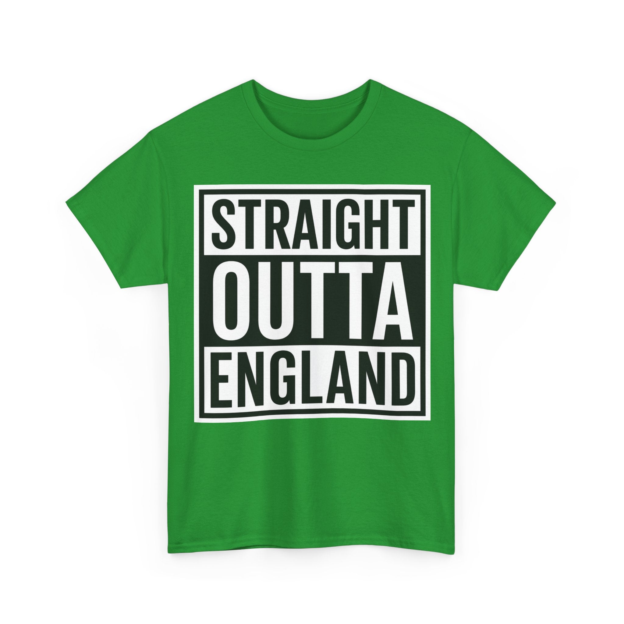 Straight Outta England T-Shirt — Bold Black Typography Tee for Brits & Expats