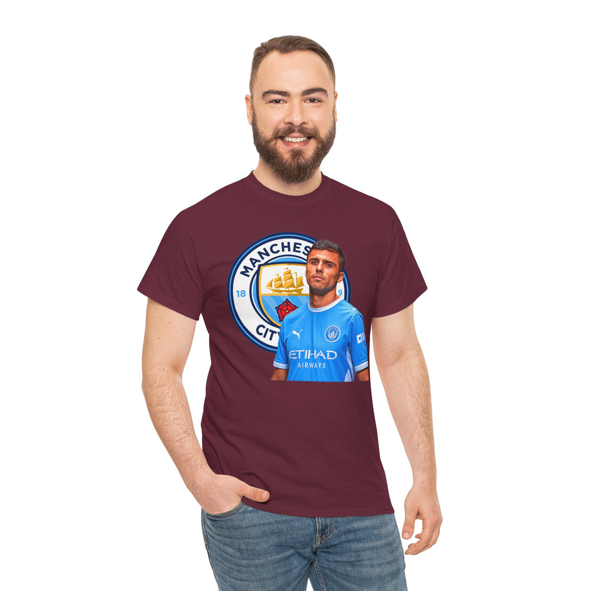 Rodri Manchester City Legend Football Tee — Player Portrait Soccer Shirt