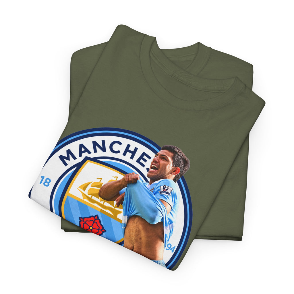 Sergio Aguero Manchester City Legend Soccer Tee — Player Celebration Graphic T-Shirt
