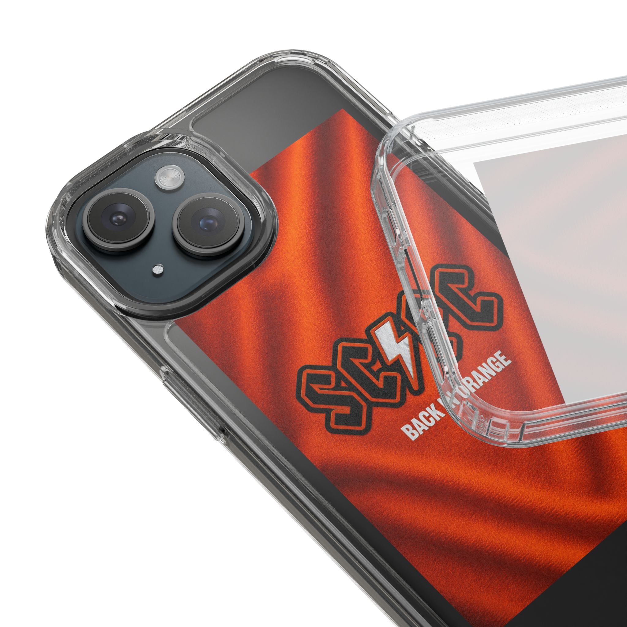 Salford CIty Inspired Phone Case — 'SCFC Back in Orange' Clear Protective Cover