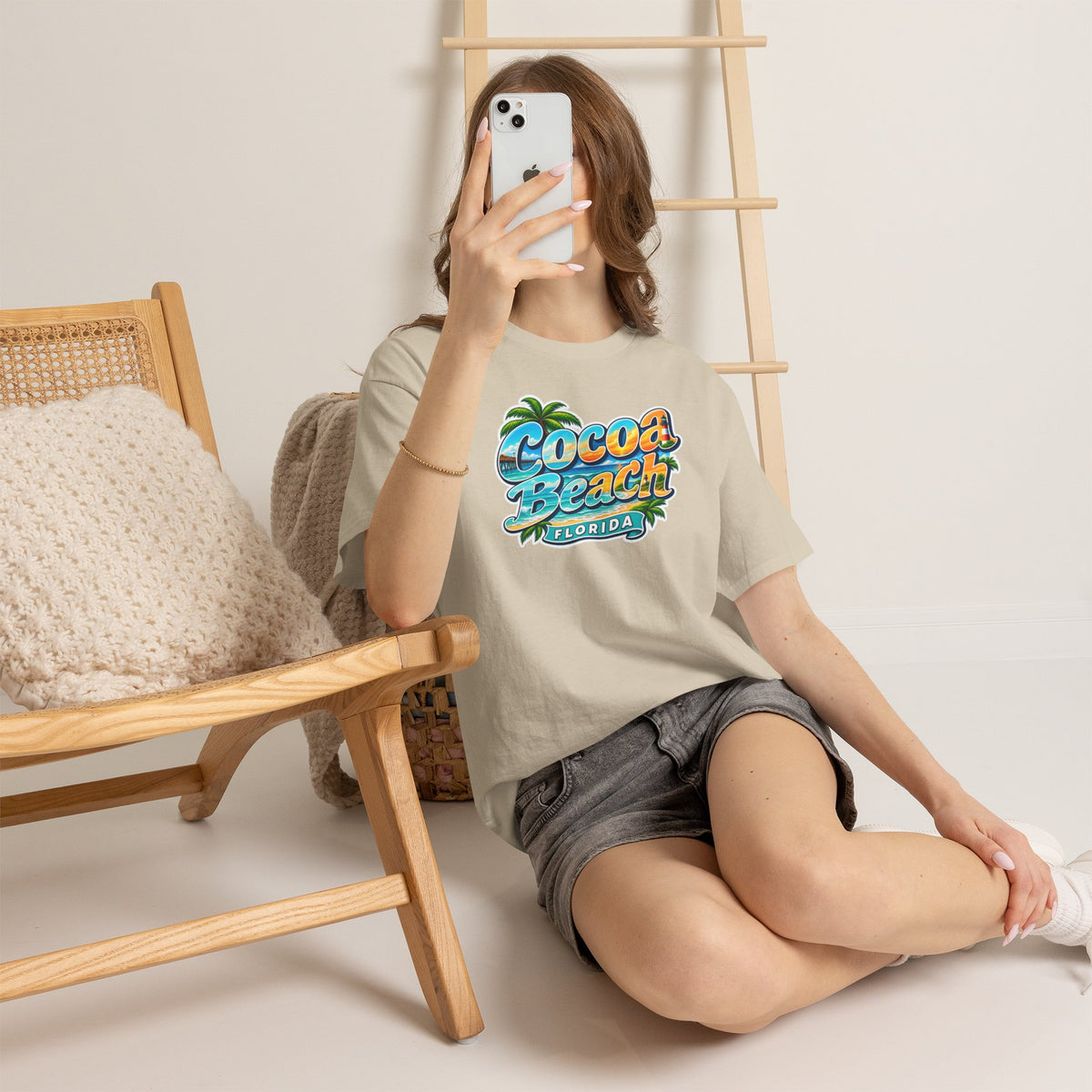 Cocoa Beach Florida Vintage Surf Cotton T-Shirt