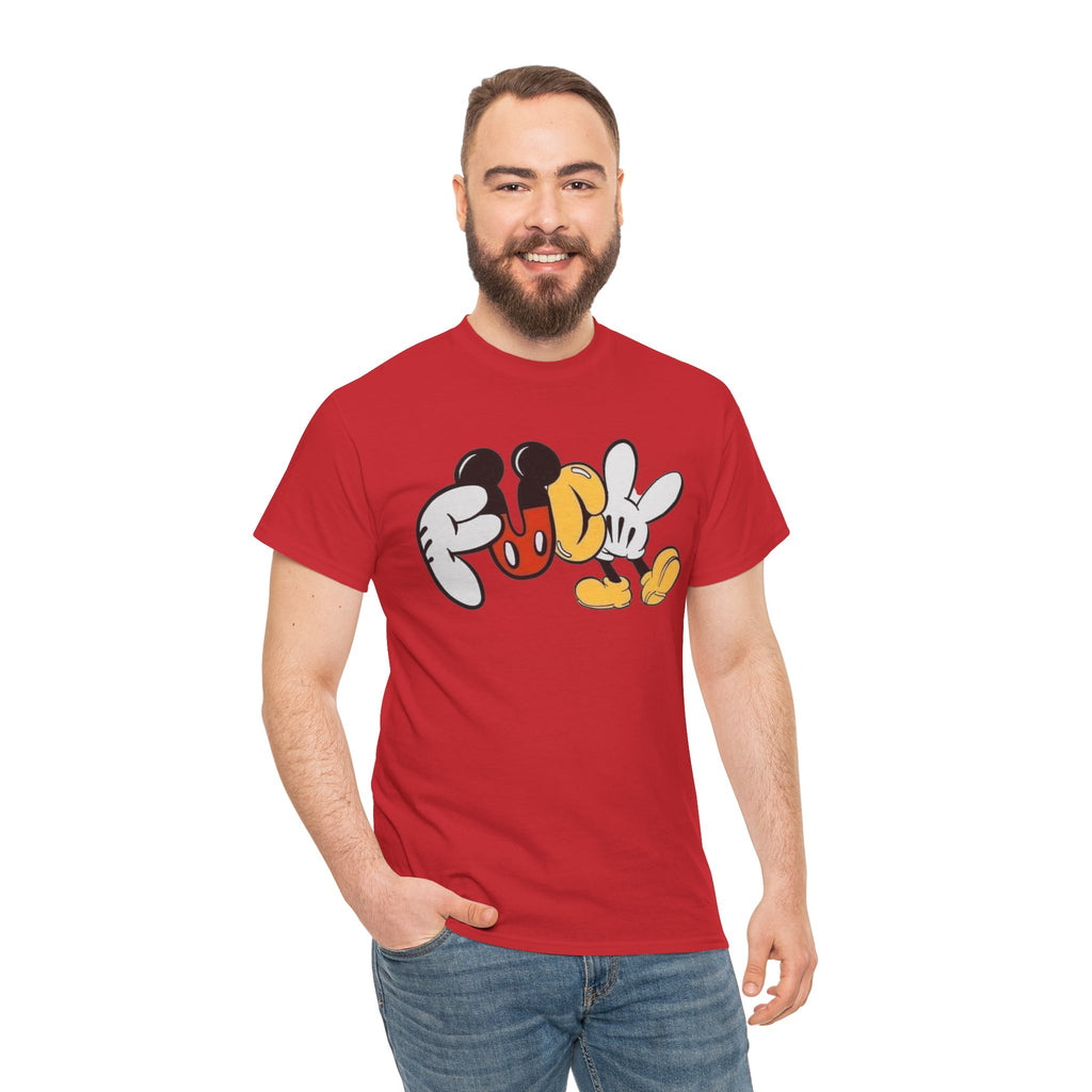 F**K Disney Graphic Tee — Playful Cartoon Hands & Shoes Design