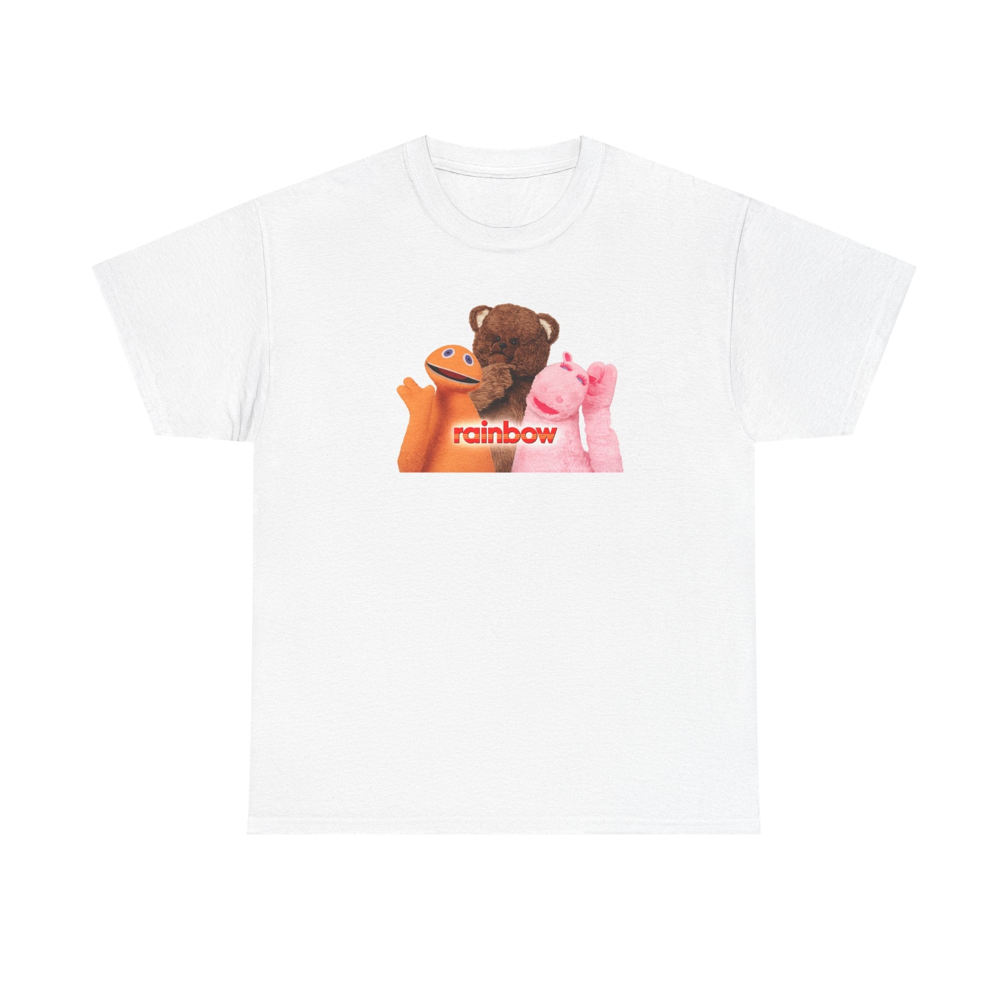Rainbow Kids TV Zippy, George and Bungle Puppets T-Shirt — Cute Teddy & Hand Puppets Graphic Tee