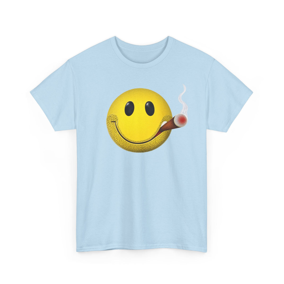 Smoking Happy Face Cigar Unisex Heavy Cotton Tee