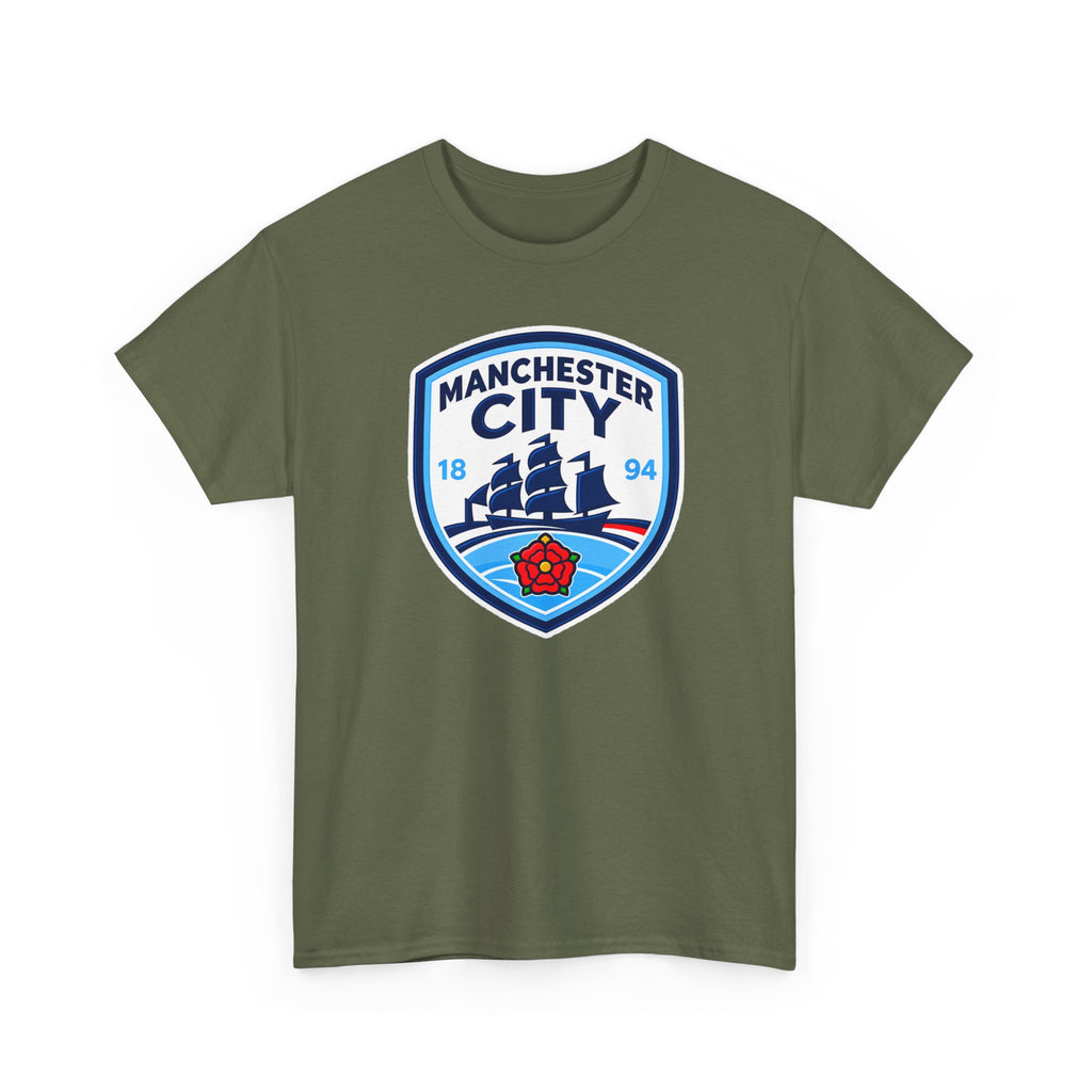 Manchester City Inspired Crest Cotton T-Shirt
