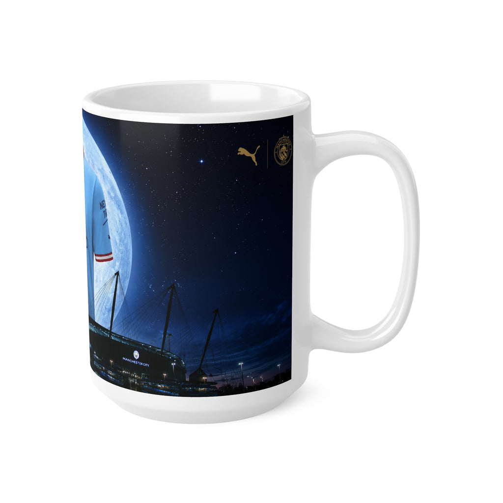 Manchester City Treble Winning Season Shirt Moonlight Ceramic Mug — Blue Jersey Nightscape 11oz/15oz