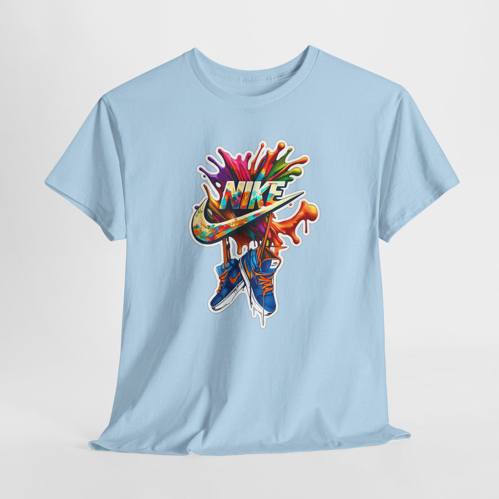 Nike Inspired Splash Graphic Tee — Colorful Sneaker Streetwear T-Shirt