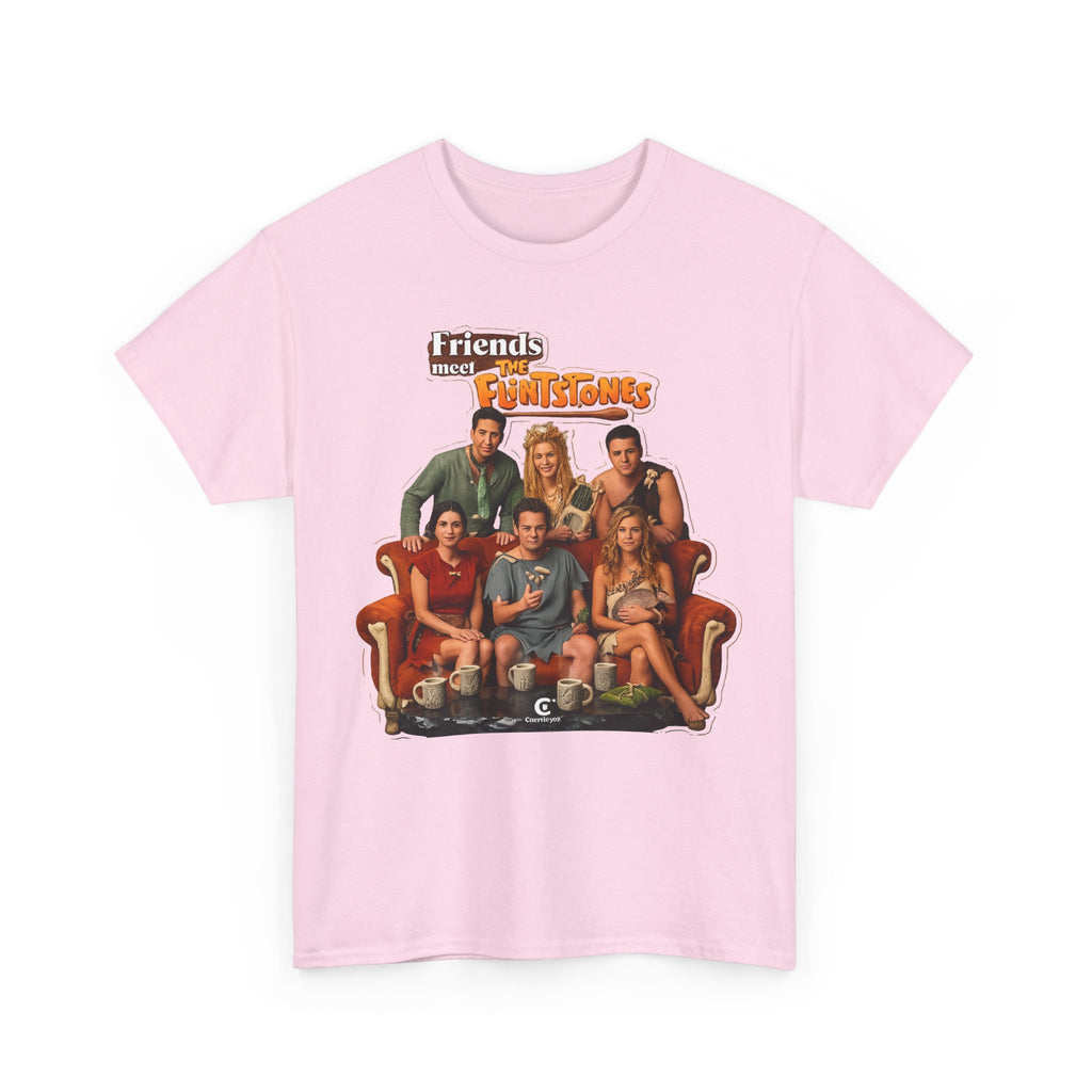 Friends meets the Flintstones TV Sitcom Cast Graphic Tee — 'Friends' Retro Couch Design