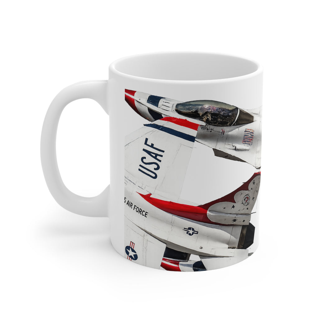 USAF Thunderbirds Jet Ceramic Mug — 11oz & 15oz Coffee Cup