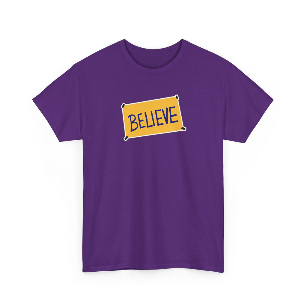 Ted Lasso Inspired Believe Graphic Tee — Inspirational Yellow Patch T-Shirt