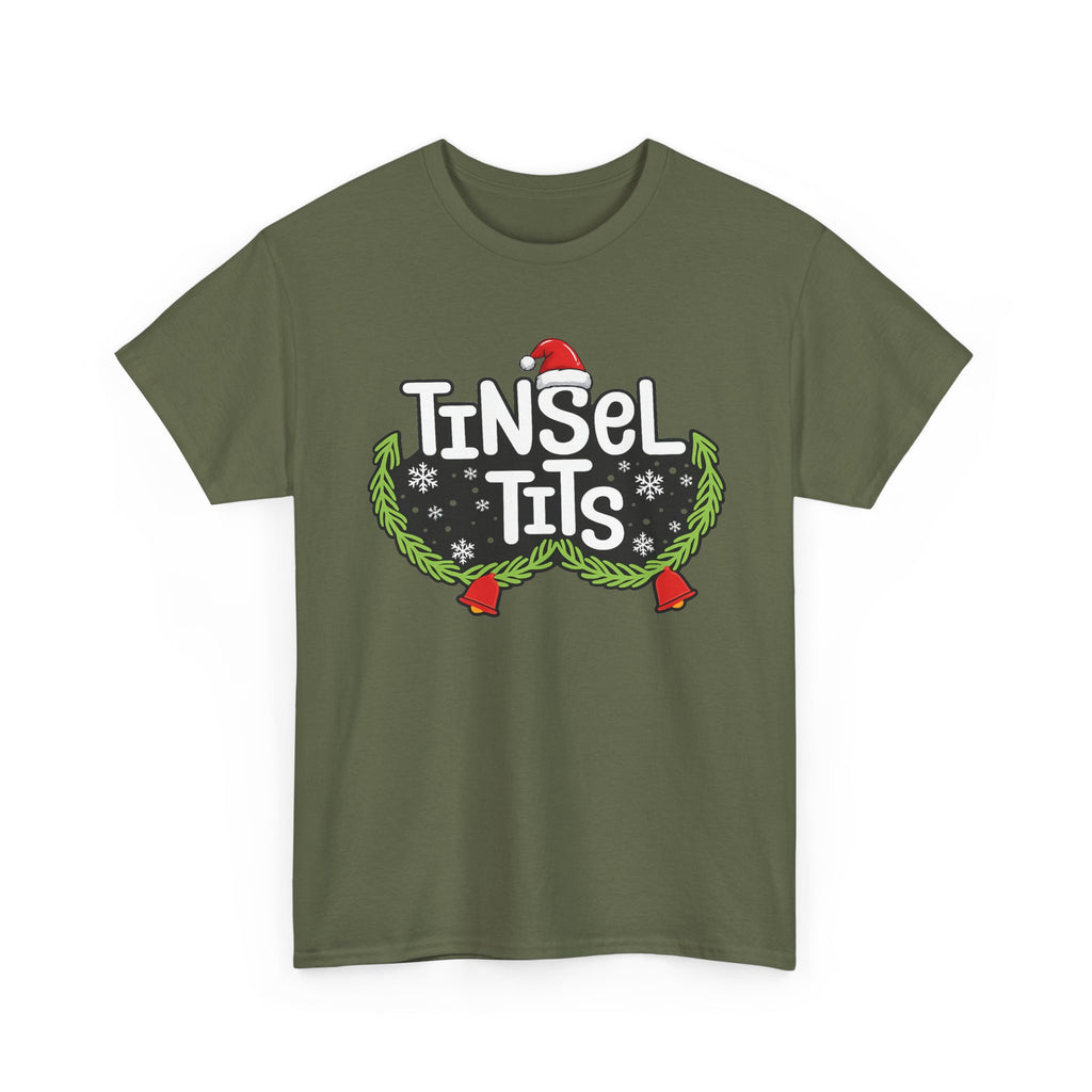 T-Shirt — "Tinsel Tits" Funny Christmas Wreath Holiday Tee