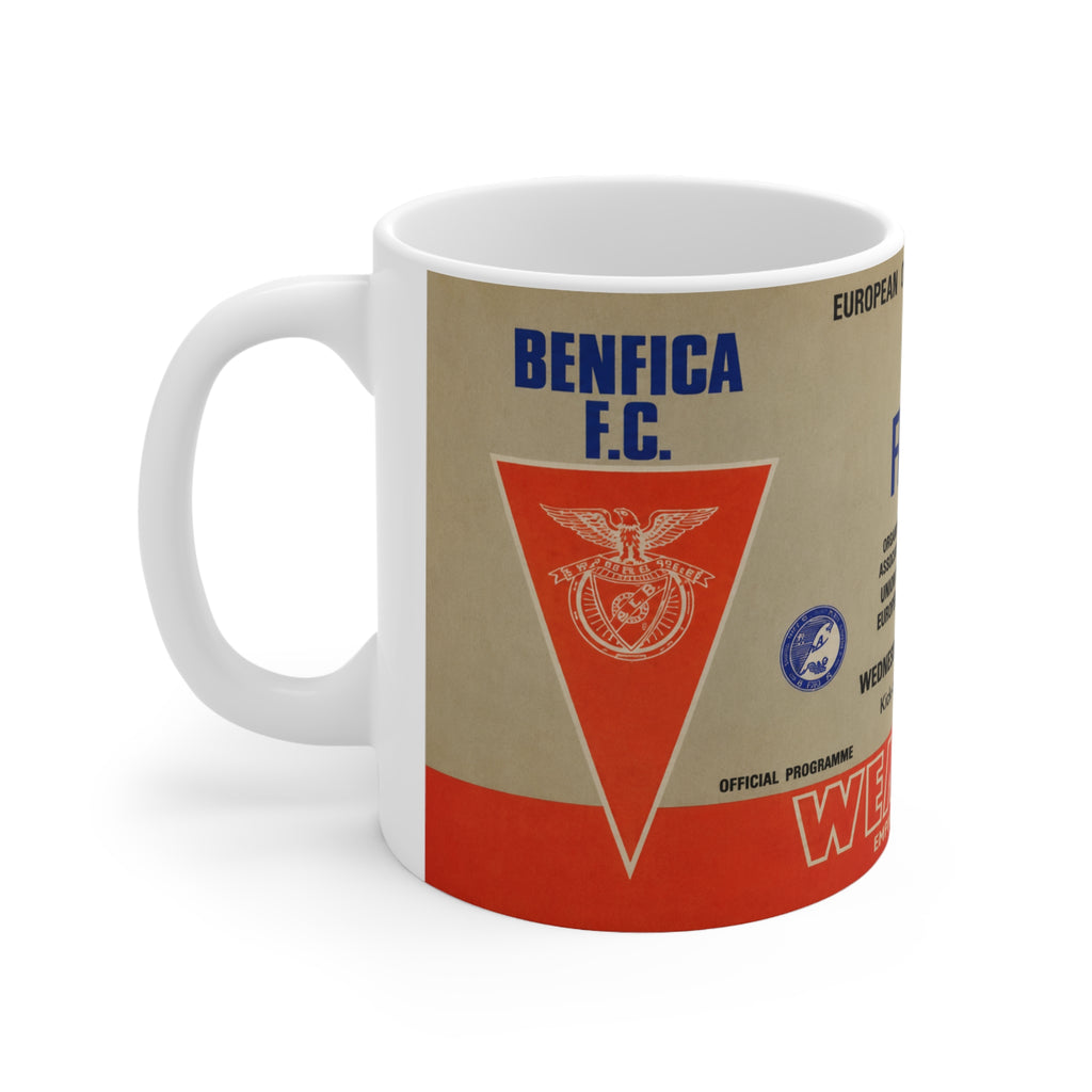 1968 European Cup Final Programme Cover Inspired Benfica vs Man Utd Vintage Coffee Football Mug