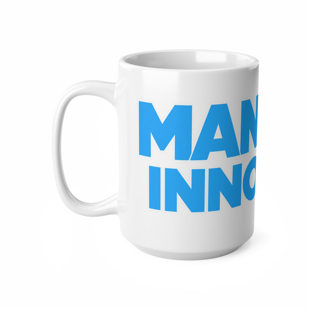 Ceramic Mug - Bold Blue "Man City Innocent" Football Fan Coffee Cup (11oz, 15oz)
