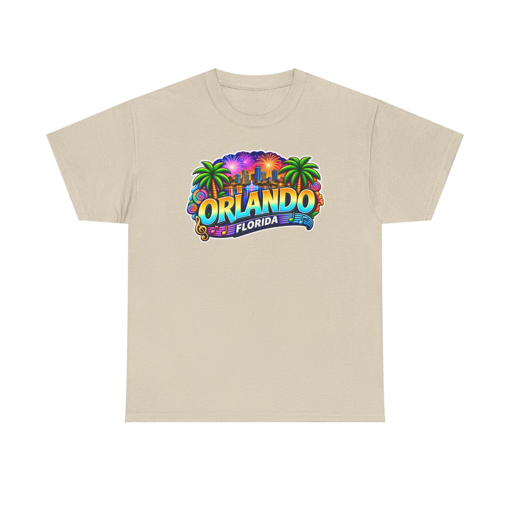 Orlando Florida Retro Sunset Palm Cotton T-Shirt