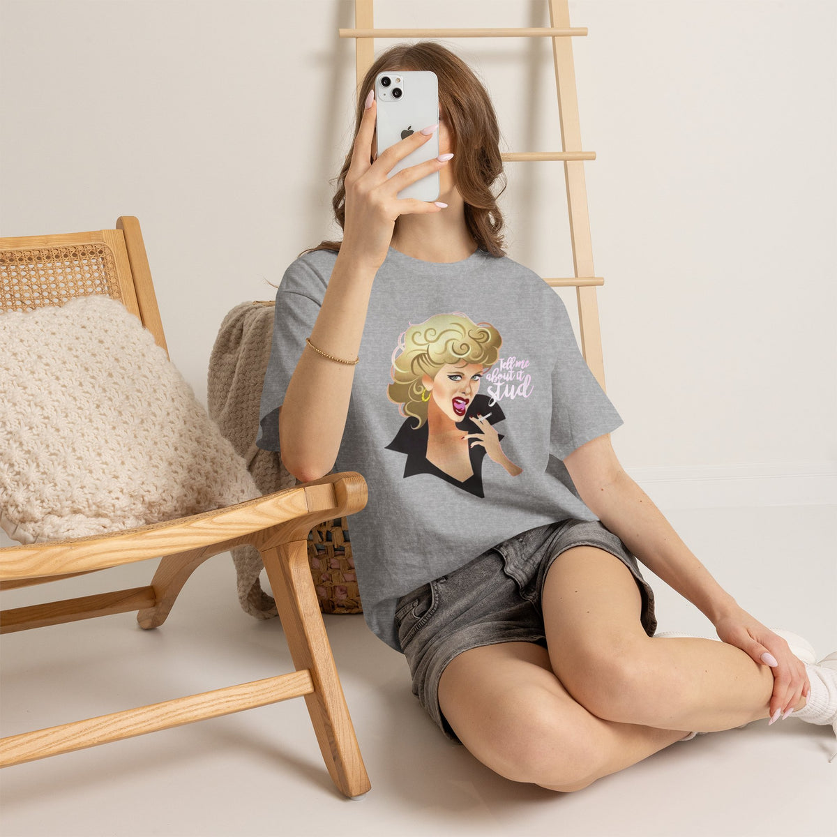Retro Glam T‑Shirt — 'Tell Me About It, Stud' Vintage Pop Art Tee