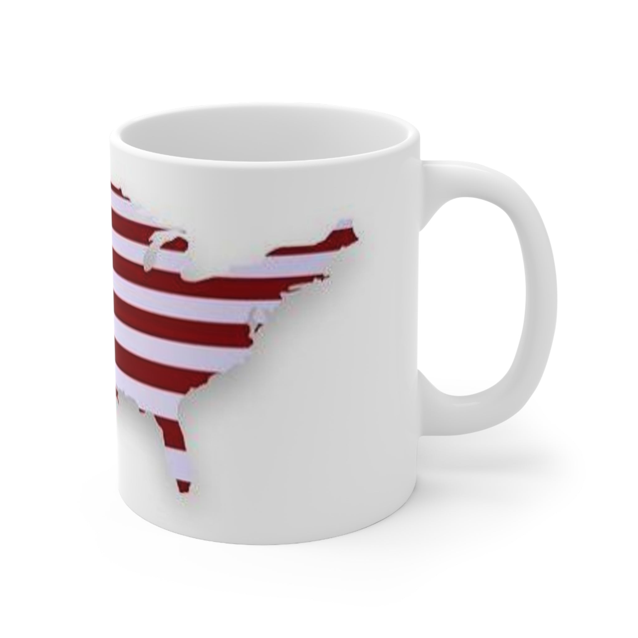 American Flag USA Map Ceramic Coffee Mug - Patriotic 11oz & 15oz
