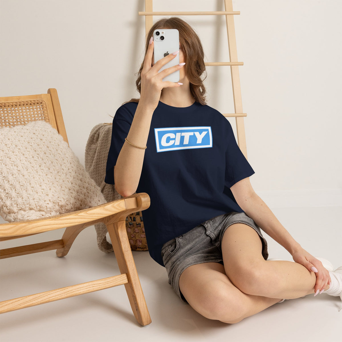 City Logo T-Shirt — Bold Blue Box Graphic Tee