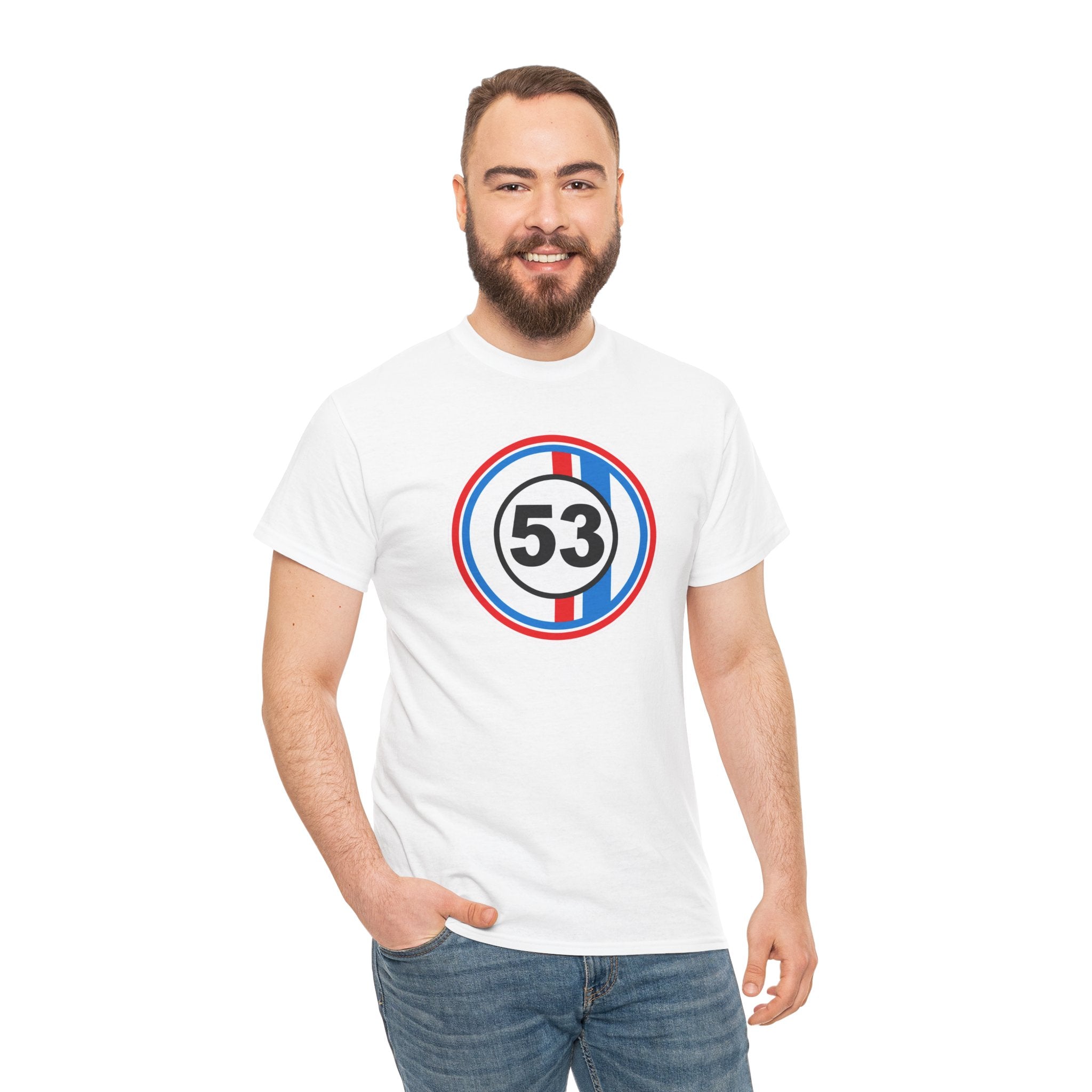 Racing Stripe Number 53 Cotton T-Shirt / Tee