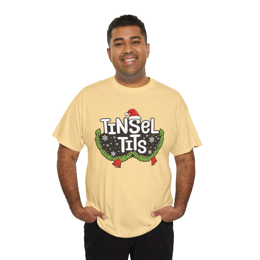 T-Shirt — "Tinsel Tits" Funny Christmas Wreath Holiday Tee