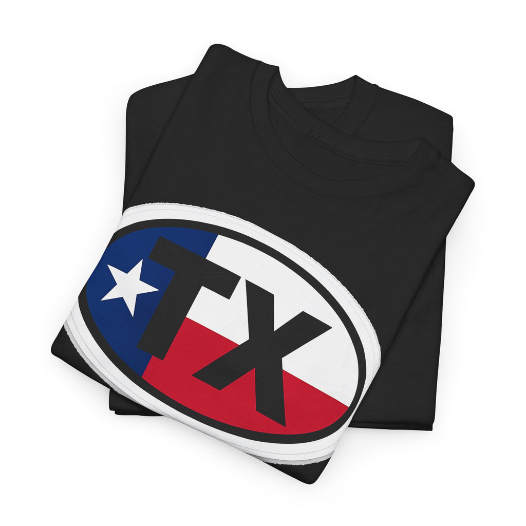 Texas Flag TX Oval T-Shirt — Patriotic Lone Star Tee