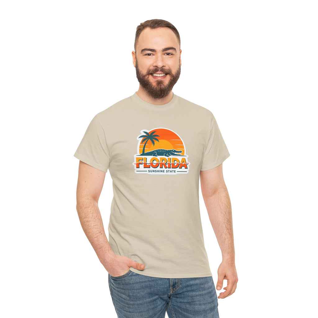 Florida Sunshine State T-Shirt — Retro Palm Sunset Graphic Tee