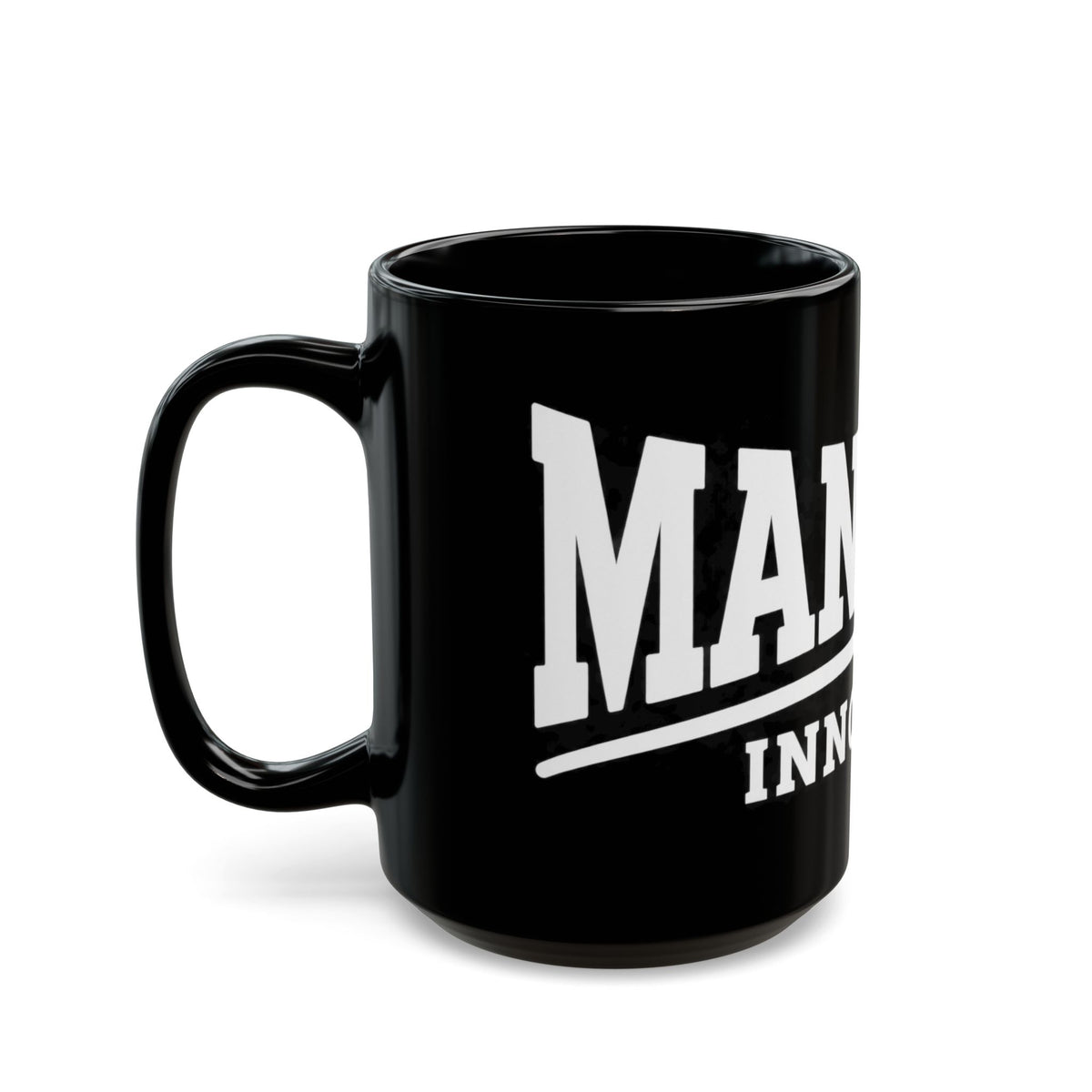 Black Mug — Man City 'Innocent' Bold Typography Coffee Cup