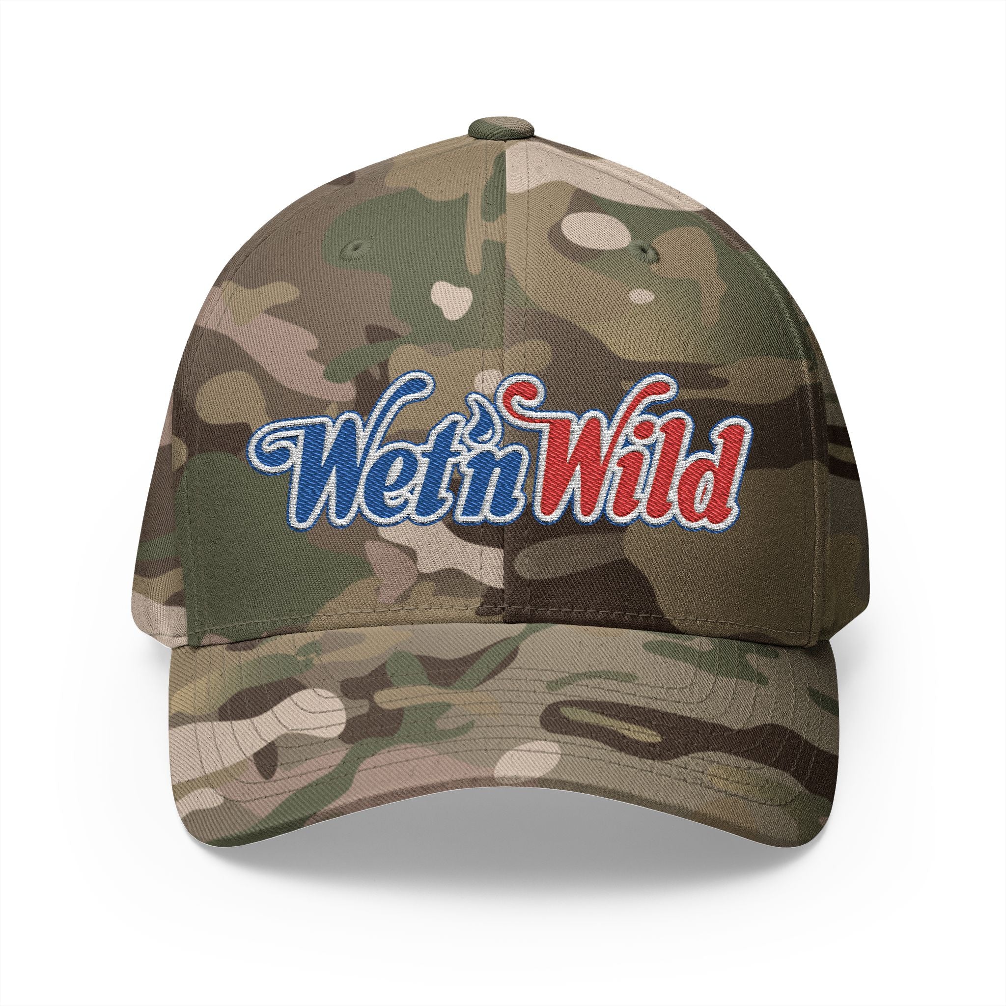 Wet 'n Wild Retro Embroidered Cap — Patriotic Red & Blue Retro Baseball Hat