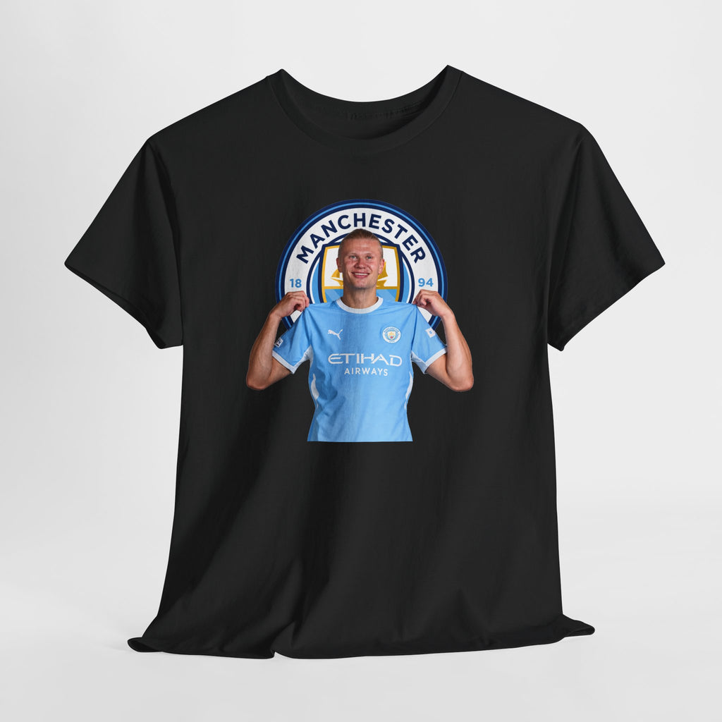 Manchester City Erling Haaland Inspired Cotton T-Shirt Tee — Player Celebratory Graphic T-Shirt