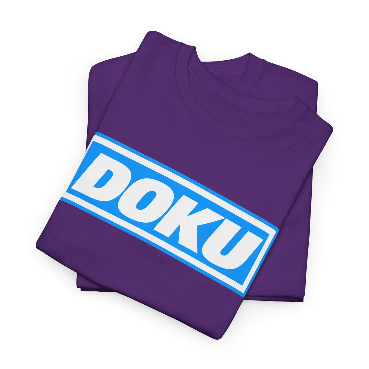 Doku Manchester City Player Logo Cotton Tee — Minimal Blue Box Graphic T-Shirt