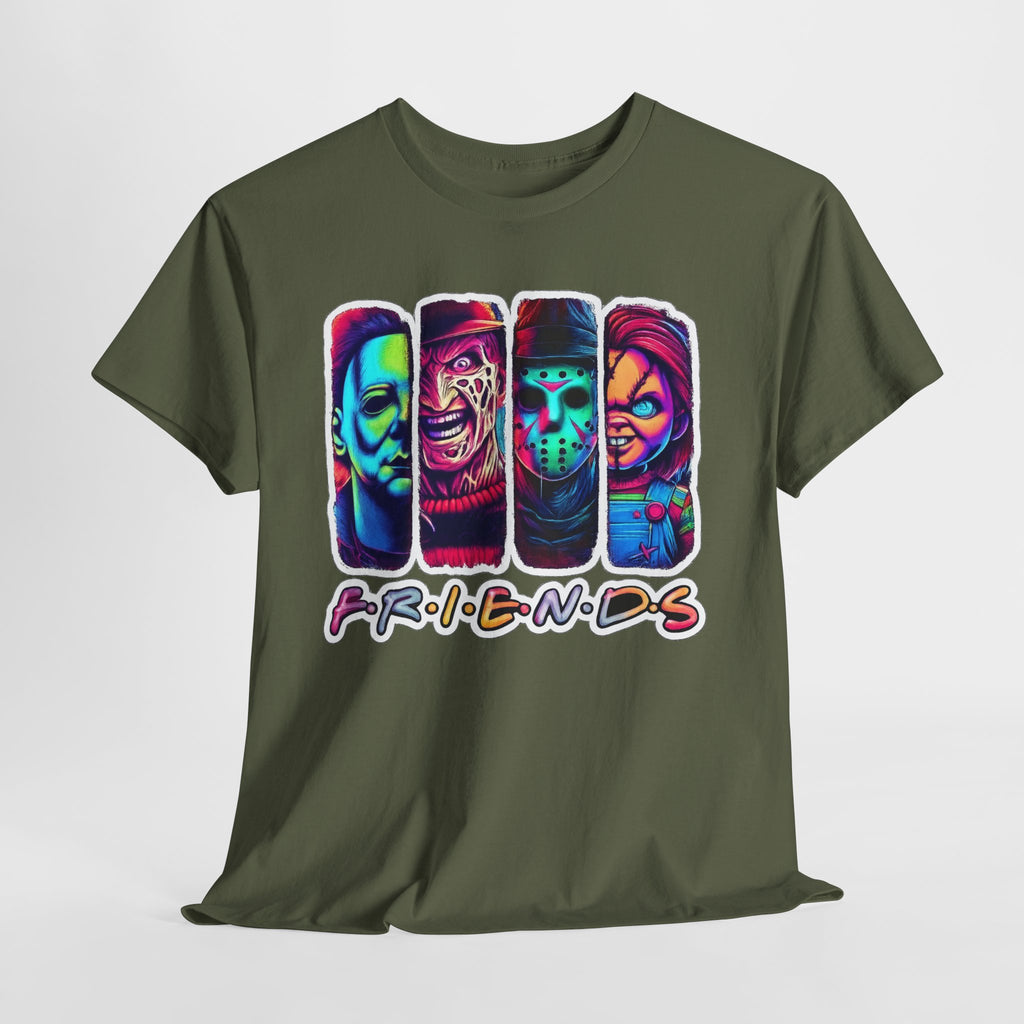 Halloween Horror Icons "Friends" T-Shirt — Neon Retro Slasher Tee