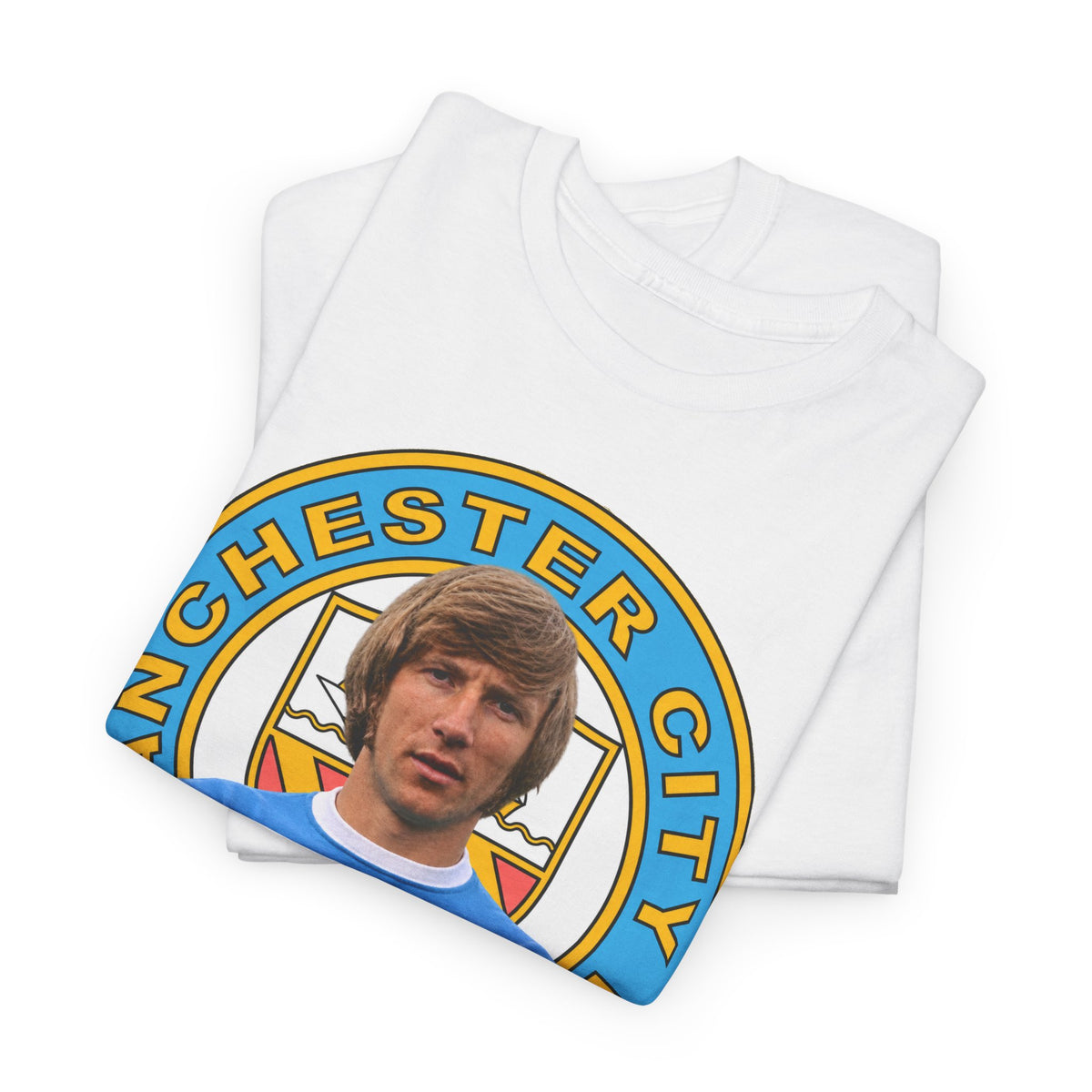 Colin Bell Manchester City Legend Cotton Tee — Retro Player Graphic