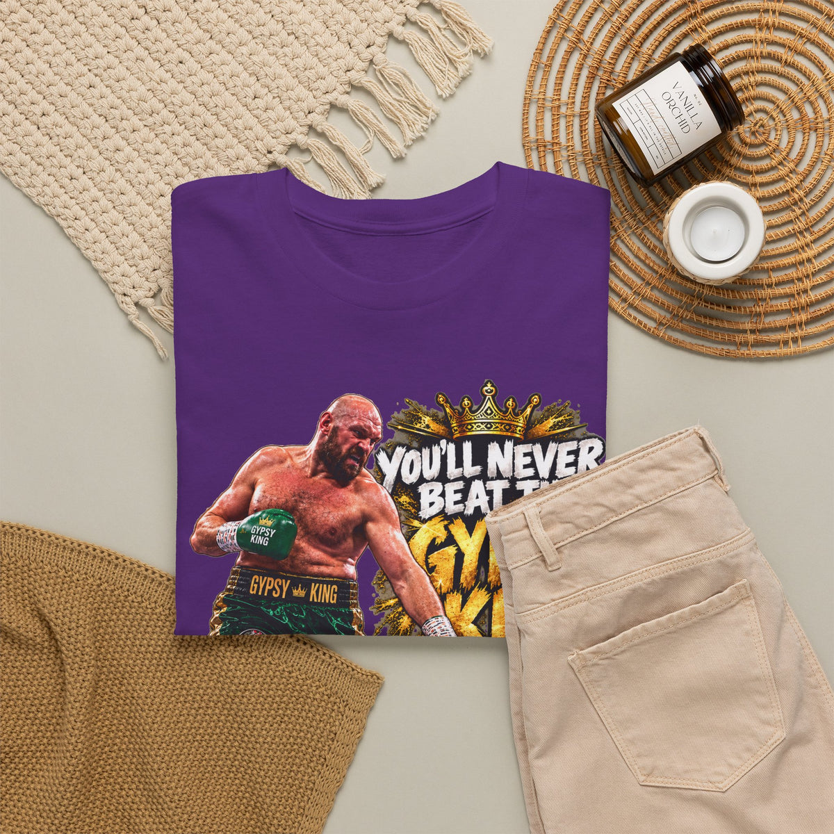 Boxing Graphic Tee – "You'll Never Beat the Gypsy King" Fight Shirt